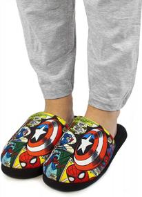 img 2 attached to Marvel Avengers Comic Slippers Black