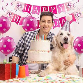 img 3 attached to Побалуйте своего питомца 12 розовыми предметами для дня рождения собаки: шапки, пачки, шарфы, баннер и наряд!