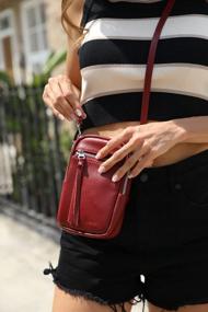 img 2 attached to Кошелек-кошелек из натуральной кожи с карманом для мобильного телефона для женщин - Маленькая сумка через плечо Befen идеально подходит для повседневного использования