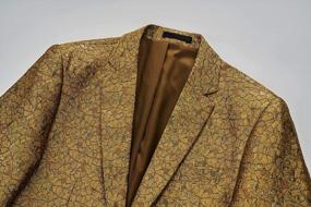 img 2 attached to Stand Out With UNINUKOO'S Stylish Yellow 1-Button Men'S Blazer - Perfect For Weddings And Formal Events