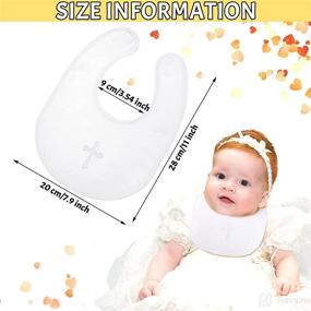 img 3 attached to Adorable 3 Piece White Bibs Set for Baby Christening Baptism Outfits - Perfect Infant Blessings & Cross Embroidered Bibs for Baby Girls & Boys