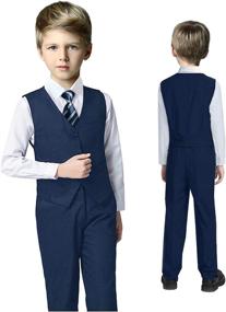 img 2 attached to Fersumm Tuxedos Clothes Toddler Dress Tie Pants Boys' Clothing ~ Suits & Sport Coats