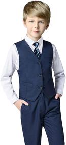 img 3 attached to Fersumm Tuxedos Clothes Toddler Dress Tie Pants Boys' Clothing ~ Suits & Sport Coats