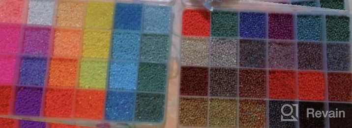 img 1 attached to Get Creative With Quefe'S 38000Pcs 2Mm 12/0 Glass Seed Beads Kit - 48 Colors To Enhance Your Jewelry Making Skills! review by Jessica Ness