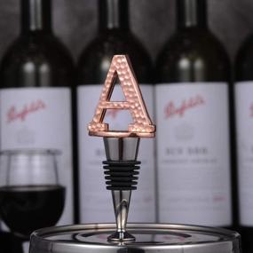 img 2 attached to Personalized Elegance: Miicol Monogram Wine Stopper With Hammered Metal And Rose Gold Plating - Perfect Gift For Wine Lovers, Stunning Addition To Kitchen Decor And Barware