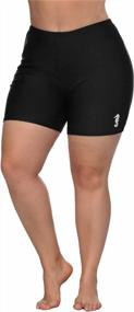 img 4 attached to High Waist Plus Size Swim Shorts For Women - Stretchy Board Shorts As Swimsuit Bottoms By ALove