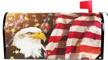 wamika north american bald eagle flag magnetic mailbox cover mailwraps patriotic usa memorial day 4th july mailbox wraps post box garden yard home decor for outside standard size 20.8(l) x 18(w) logo