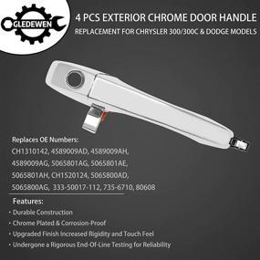 img 2 attached to Exterior Door Handle Set for Chrysler 300, Dodge Magnum & Charger 🚪 │Front Rear Left Right Outside Handle Replacement 2005-2010 │ Replaces OEM# CH1310142, 5065801AG, 4589009AH