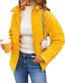 img 4 attached to Women'S Puffer Jacket Quilted Lightweight Winter Coats Full Zip Warm Oversized With Pockets