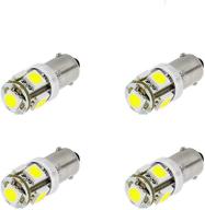 1445 led bulb ba9s led 12v, makergroup miniature bayonet base lights for rv camper trailer car boat interior light bulbs, map reading instruments lights, daylight white 6000k, pack of 4 logo