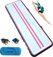 alifun inflatable gymnastics tumbling track air mat - available in various lengths and thicknesses, ideal for training and exercise - includes electric air pump logo