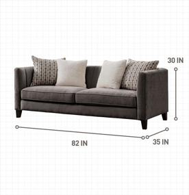 img 3 attached to Серый бархатный современный диван середины века с стеганой спинкой и подлокотниками - 82 "W Couch для гостиной