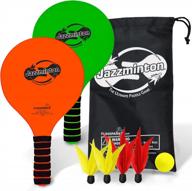 jazzminton: the ultimate paddle ball game for indoor and outdoor fun - complete with carry bag, wooden racquets, shuttlecocks and ball! логотип