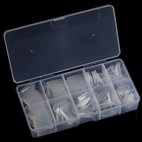 img 4 attached to 500 Clear French Style Artificial Nails - Half Tips With Box By Yimart®