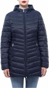 img 4 attached to Women'S Lightweight Packable Puffer Jacket: Rokka&Rolla Water-Resistant Hooded Winter Long Coat