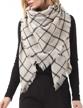 winter warm plaid oversized scarf for women - yexipo tartan wrap shawl with tassel detail, fashionable and trendy scarves logo