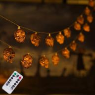 illuminew 30 светодиодных лампочек со скелетной головой на хэллоуин, 16,4 фута, 8 режимов сказочного света с пультом, водонепроницаемые батарейные светильники на хэллоуин для уличных и внутренних вечеринок, бара и украшений на хэллоуин логотип