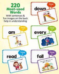 img 2 attached to Coogam Sight Words Flashcards - 220 Dolch Sightwords Game With Pictures & Sentences,Literacy Learning Reading Cards Toy For Kindergarten,Home School Kids 3 4 5 Year Old