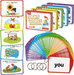 img 4 attached to Карточки Coogam Sight Words Flashcards - 220 Dolch Sightwords Game с картинками и предложениями, обучение грамоте, карточки для чтения, игрушка для детского сада, домашних школьников 3, 4, 5 лет