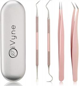 img 4 attached to 🌹 iVyne Premium Rose Gold Vinyl Weeding Tool Kit - Precision Stainless Steel Weeder - Hook and Pick with Fine Tweezers Crafting Set for Cricut Vinyl
