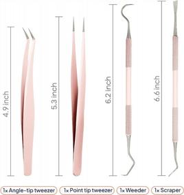 img 2 attached to 🌹 iVyne Premium Rose Gold Vinyl Weeding Tool Kit - Precision Stainless Steel Weeder - Hook and Pick with Fine Tweezers Crafting Set for Cricut Vinyl