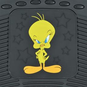 img 2 attached to 🐤 All-Weather Heavy Duty BDK Tweety Bird Car Floor Mats: Warner Bros Looney Tunes Officially Licensed & Reliable Auto Protection, Rubber Liners for Car Truck Van SUV, Black (WBMT-1172)