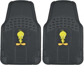 img 4 attached to 🐤 All-Weather Heavy Duty BDK Tweety Bird Car Floor Mats: Warner Bros Looney Tunes Officially Licensed & Reliable Auto Protection, Rubber Liners for Car Truck Van SUV, Black (WBMT-1172)