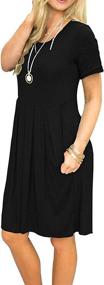 img 2 attached to 👗 AUSELILY Womens Sleeve Pleated Pockets Dress: Chic and Practical Women's Clothing