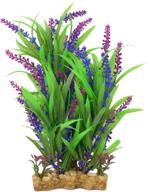 🌿 11-inch artificial green/purple plastic plant: cnz aquarium decor fish tank decoration ornament logo