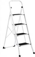 acstep folding 4-step ladder with handrails for adults - heavy duty steel stool with anti-slip pedals and 350lb weight capacity - portable and wide for the kitchen or any use логотип