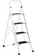 acstep folding 4-step ladder with handrails for adults - heavy duty steel stool with anti-slip pedals and 350lb weight capacity - portable and wide for the kitchen or any use logo