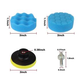 img 2 attached to 🚗 Complete Car Polishing Pad Kit - 29 Pieces, 3-Inch Buffing Polishing Pads, Wool Pads, Drill Adapter - 2-in-1 Car Foam Drill Polishing Pad Kit for Car Sanding, Buffing, Waxing