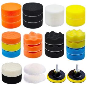 img 4 attached to 🚗 Complete Car Polishing Pad Kit - 29 Pieces, 3-Inch Buffing Polishing Pads, Wool Pads, Drill Adapter - 2-in-1 Car Foam Drill Polishing Pad Kit for Car Sanding, Buffing, Waxing