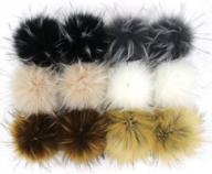 susulu diy 12pcs faux raccoon fur pom pom ball fluffy pompoms for knitting hat accessories 4.3in (popular mix) логотип