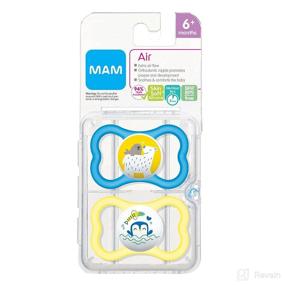 img 3 attached to 👶 MAM Air Pacifiers (2 pack) - Sensitive Skin Friendly & Ideal for Breastfed Babies - 6+ Months - Baby Boy Pacifiers (Pack of 2)