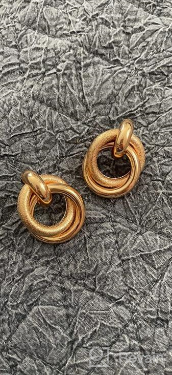 img 1 attached to 👂 HEIDKRUEGER Twisted Earrings: Stylish Round Double Circle Stud Earrings for Women & Girls review by Brenda Wang