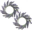 farmhouse lavender wreath decor - 2pack 14" purple flowers and green leaves lavender wreath by wscrofts logo