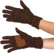 warm cable knit touchscreen gloves for women with non-slip faux suede palms - authentic cc gloves for efficient winter texting logo