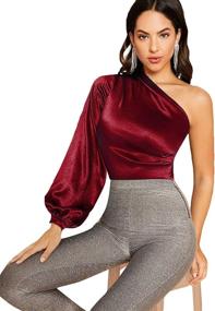 img 2 attached to SOLY HUX Shoulder Bodysuit Burgundy Women's Clothing ~ Bodysuits