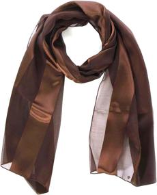 img 4 attached to Stylish And Versatile Women’S Scarfs - Soft, Silky And Lightweight With Striped Satin Chiffon And Vibrant Colors