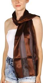 img 2 attached to Stylish And Versatile Women’S Scarfs - Soft, Silky And Lightweight With Striped Satin Chiffon And Vibrant Colors