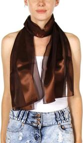 img 3 attached to Stylish And Versatile Women’S Scarfs - Soft, Silky And Lightweight With Striped Satin Chiffon And Vibrant Colors