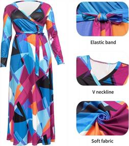 img 1 attached to Plus Size Maxi Dress For Women - Sexy V Neck 3/4 Sleeves Casual Dresses By Runwind