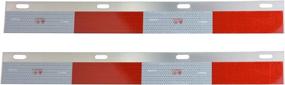 img 1 attached to 🚦 High Visibility Aluminum Straight Mud Flap Strip Reflective Top Flap Plates