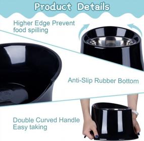 img 2 attached to Reduce Neck Stress And Mess With Super Design Elevated Dog Bowl Raised Feeder - Non-Spill Edges And Non-Skid Sturdy Stand - 2.5 Cup Black