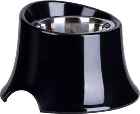 img 4 attached to Reduce Neck Stress And Mess With Super Design Elevated Dog Bowl Raised Feeder - Non-Spill Edges And Non-Skid Sturdy Stand - 2.5 Cup Black