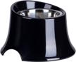 reduce neck stress and mess with super design elevated dog bowl raised feeder - non-spill edges and non-skid sturdy stand - 2.5 cup black logo