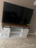 img 1 attached to JUMMICO Farmhouse TV Stand For 65 Inch TVs, Mid Century Modern Entertainment Center For Living Room Bedroom, Television Console Table With Sliding Barn Doors And Storage Cabinets (Sepia) review by Timothy Hughes