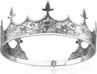 mens vintage king crown | antique silver royal tiara adjustable full round birthday logo