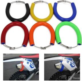 img 1 attached to Universal Motorcycle Exhaust Muffler Protector Ring Can Cover Guard For SX EXC SXF RM RMZ CRF CR KX KXF KLX YZ YZF 250 300 450 Motorbike Dirt Bike - Red